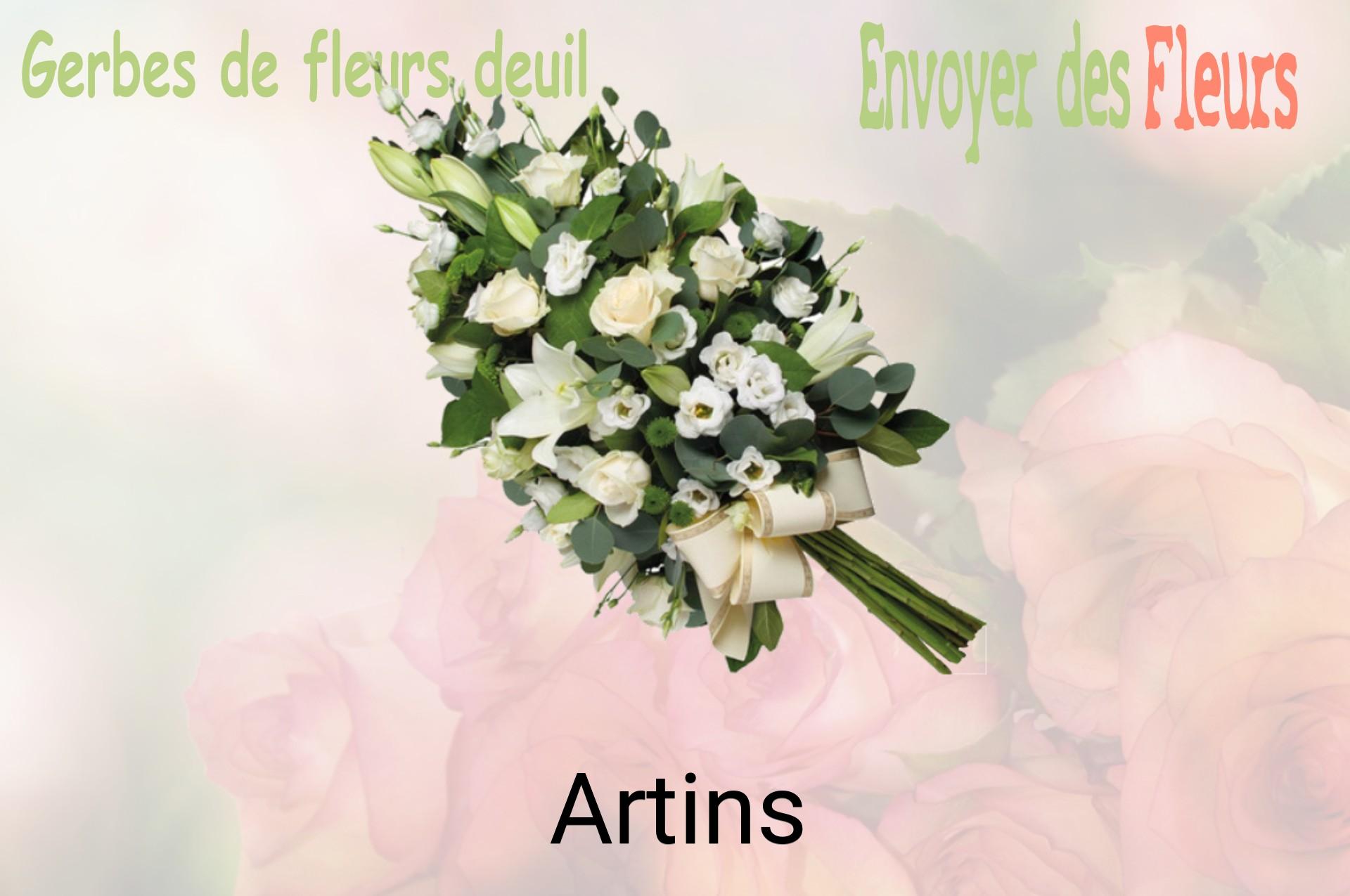 Gerbe de fleurs de deuil livrée à Artins